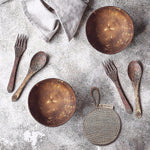 Coconut bowls set-2 bowls incl.  Fork and spoon