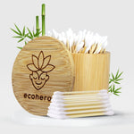 Bambus Wattestäbchen mit Behälter